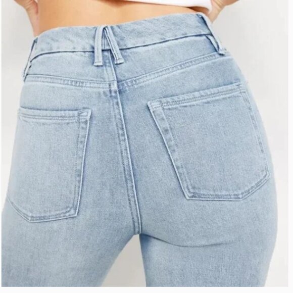 Good American Good Boy High Waist Side Slit Raw Hem Jeans, 0 Reg, Indigo118, NWT - Picture 8 of 10